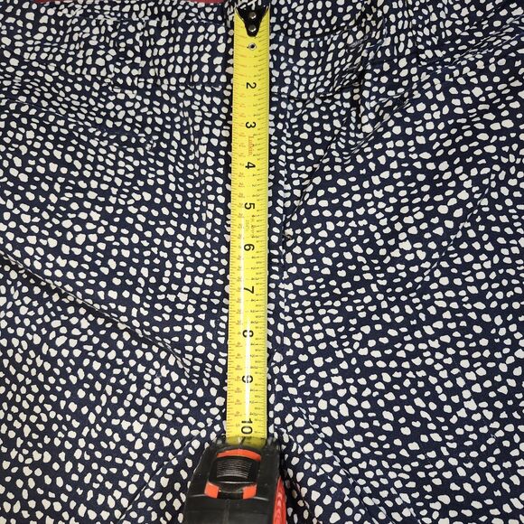 LOFT Original Crop Pants Women Size 14 Navy White Print Stretch Ann Taylor Loft - Picture 10 of 12